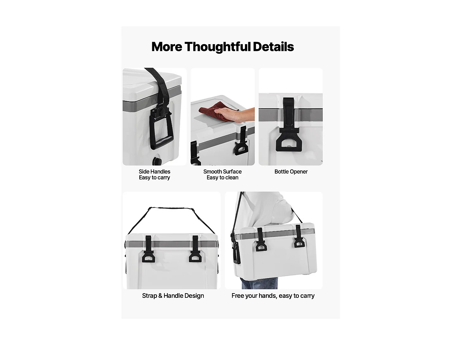 Glacière SucceBuy Glacière Isotherme Rigide Portable avec Capacité de 24,5 L, Sac Isotherme avec Conservation de Glace, Équipé de Sangles Résistantes