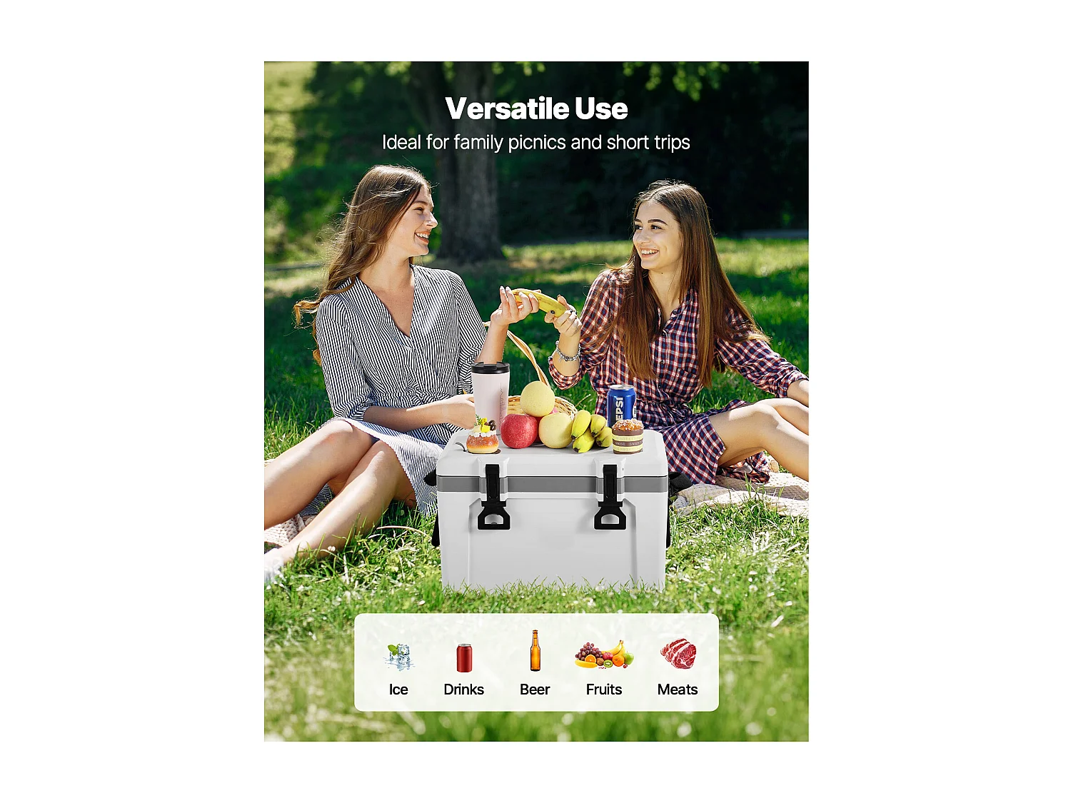 Glacière SucceBuy Glacière Isotherme Rigide Portable avec Capacité de 24,5 L, Sac Isotherme avec Conservation de Glace, Équipé de Sangles Résistantes