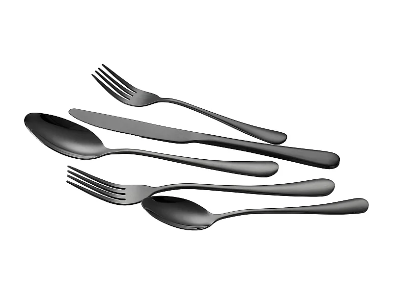 Set di Posate SucceBuy Set di Posate in Acciaio Inox da 30 Pezzi, Servizio per 6 Persone, Nero.