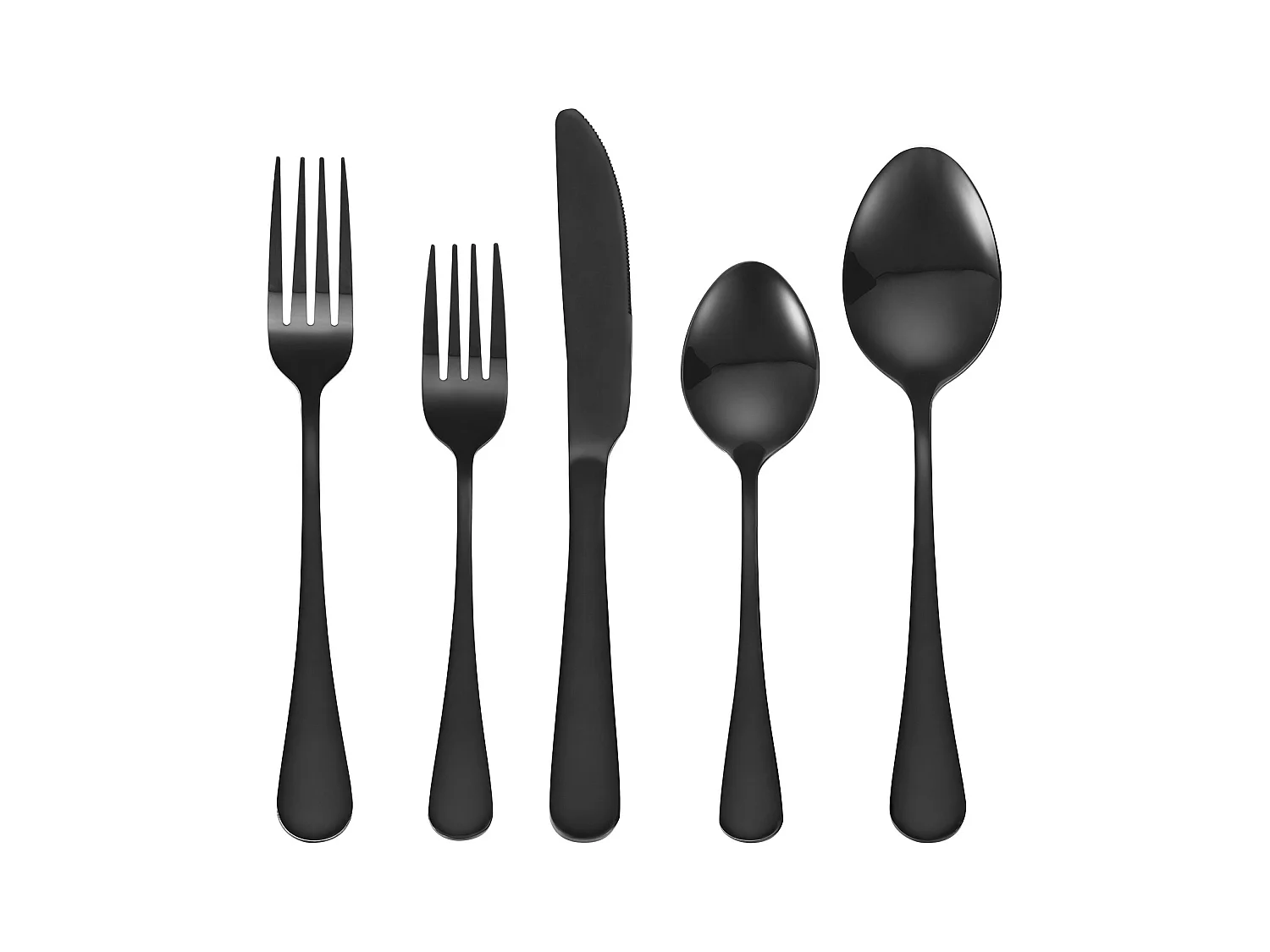 Set di Posate SucceBuy Set di Posate in Acciaio Inox da 30 Pezzi, Servizio per 6 Persone, Nero.