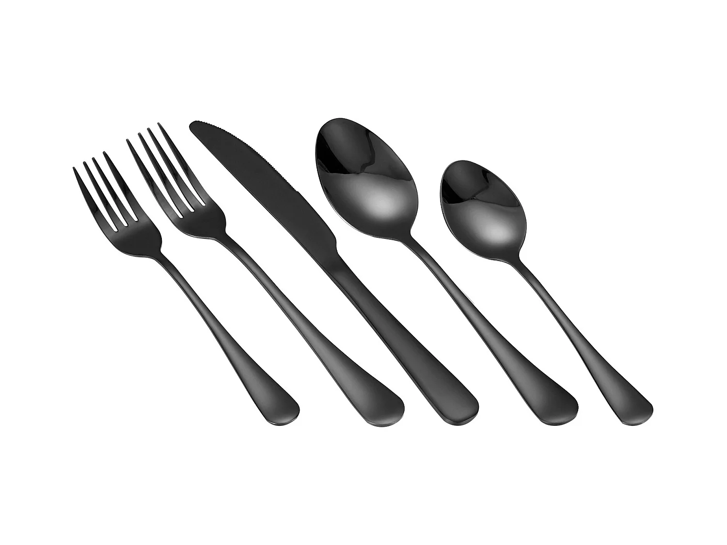 Set di Posate SucceBuy Set di Posate in Acciaio Inox da 30 Pezzi, Servizio per 6 Persone, Nero.