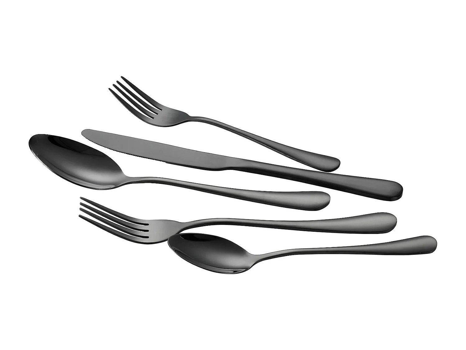 Set di Posate SucceBuy Set di Posate in Acciaio Inox da 30 Pezzi, Servizio per 6 Persone, Nero.