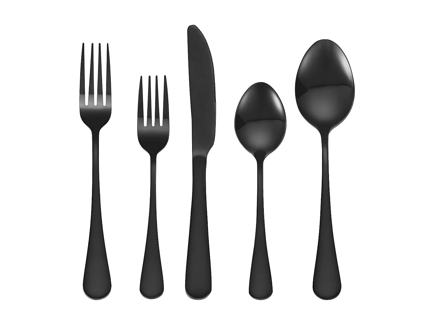 Set di Posate SucceBuy Set di Posate in Acciaio Inox da 30 Pezzi, Servizio per 6 Persone, Nero.