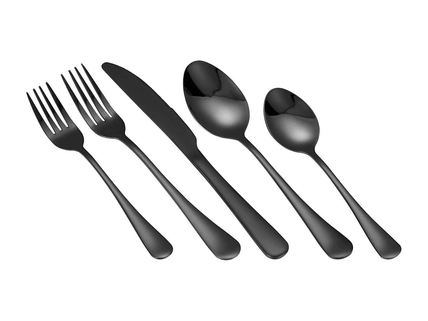 Set di Posate SucceBuy Set di Posate in Acciaio Inox da 30 Pezzi, Servizio per 6 Persone, Nero.