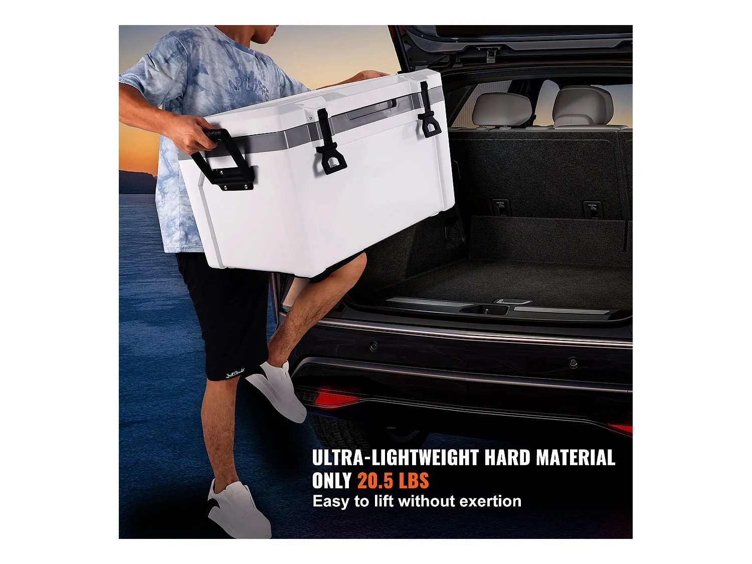 Kühler SucceBuy Tragbare, Isolierte Kühlbox mit 52 Litern Fassungsvermögen, Robuste Kühlbox für 50 Dosen, für Camping, Strand, Hält Eis 6 Tage Lang Frisch