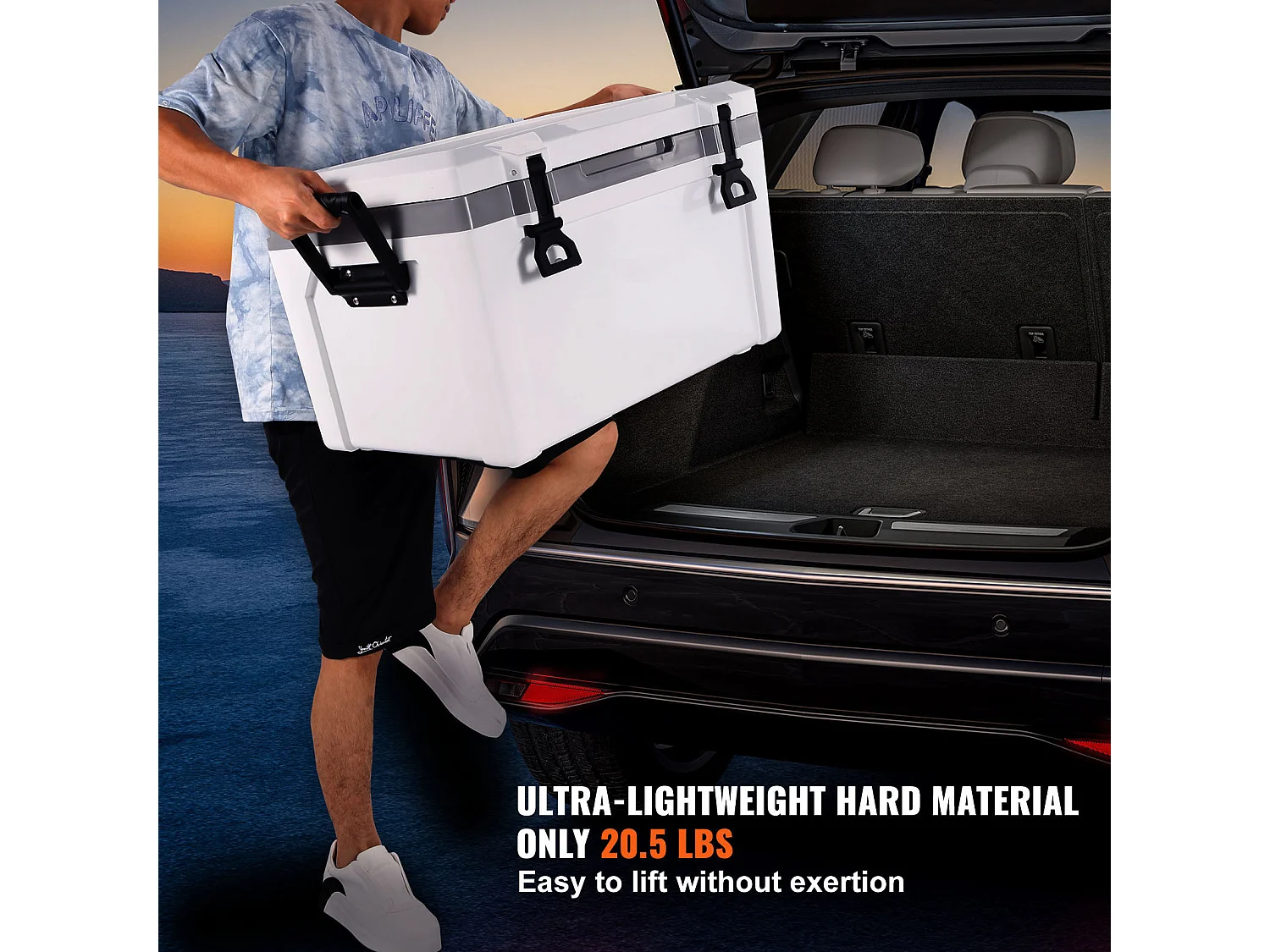 Glacière SucceBuy Glacière Rigide de 52 Litres, Glacière Portable Isolée Pouvant Contenir 50 Canettes