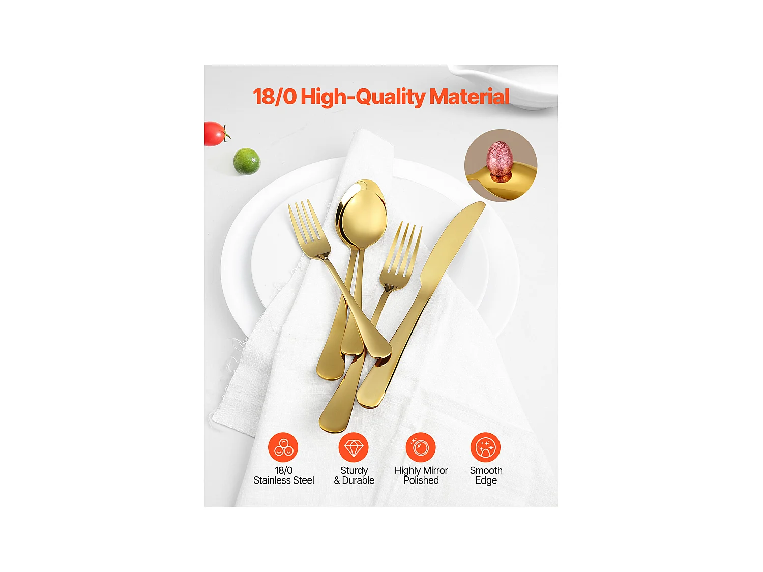 Ensemble de Couverts SucceBuy Ensemble de Couverts en Acier Inoxydable 60 Pièces, Couverts pour 12 Personnes, Cuisine.