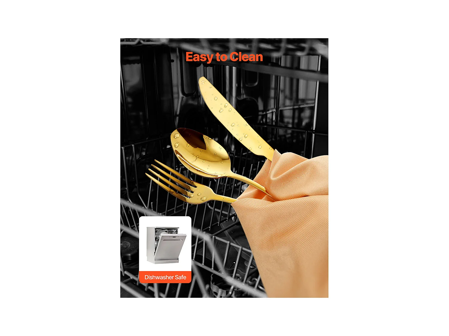 Ensemble de Couverts SucceBuy Ensemble de Couverts en Acier Inoxydable 60 Pièces, Couverts pour 12 Personnes, Cuisine.