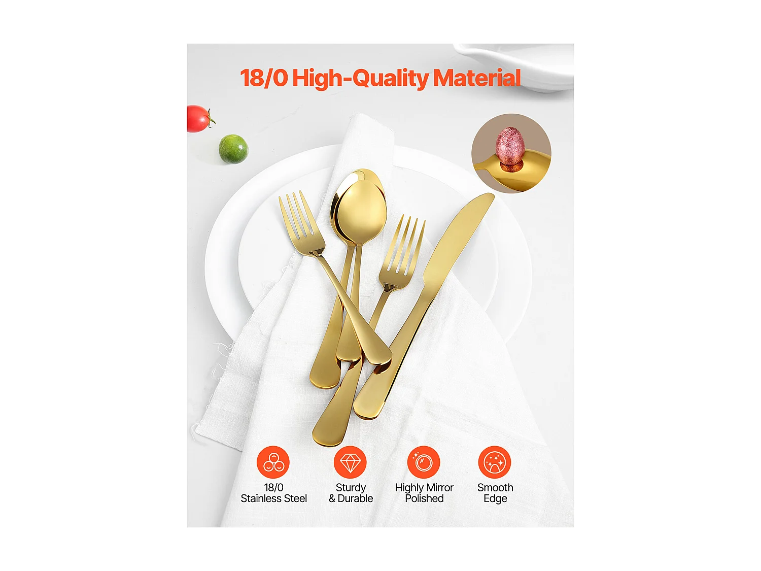 Conjunto de Talheres SucceBuy Conjunto de Talheres em Aço Inoxidável com 60 Peças para 12 Pessoas, Serviço de Cozinha.