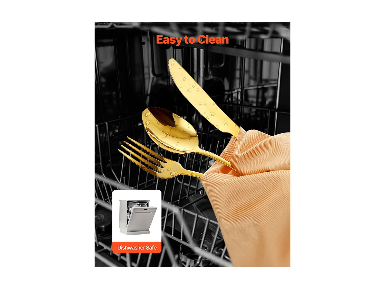 Conjunto de Talheres SucceBuy Conjunto de Talheres em Aço Inoxidável com 60 Peças para 12 Pessoas, Serviço de Cozinha.