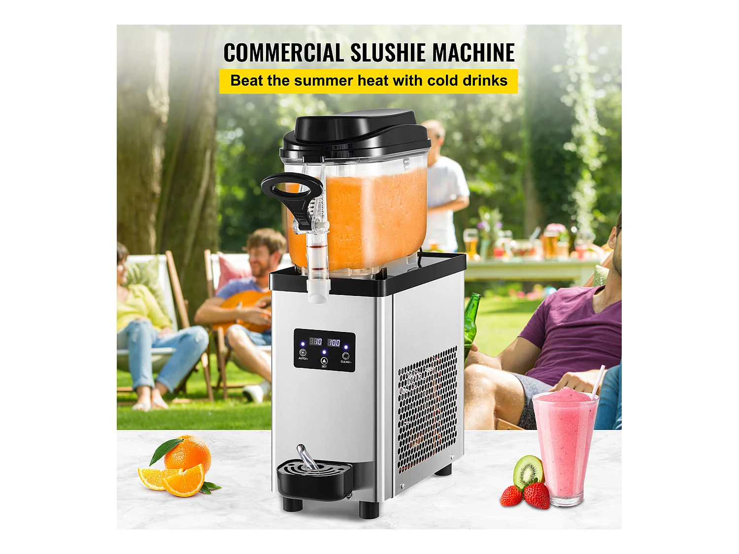 Machine à Granité SucceBuy Commerciale 6L, Machine à Boissons Glacées, pour Supermarchés, Cafés, Restaurants, Bars