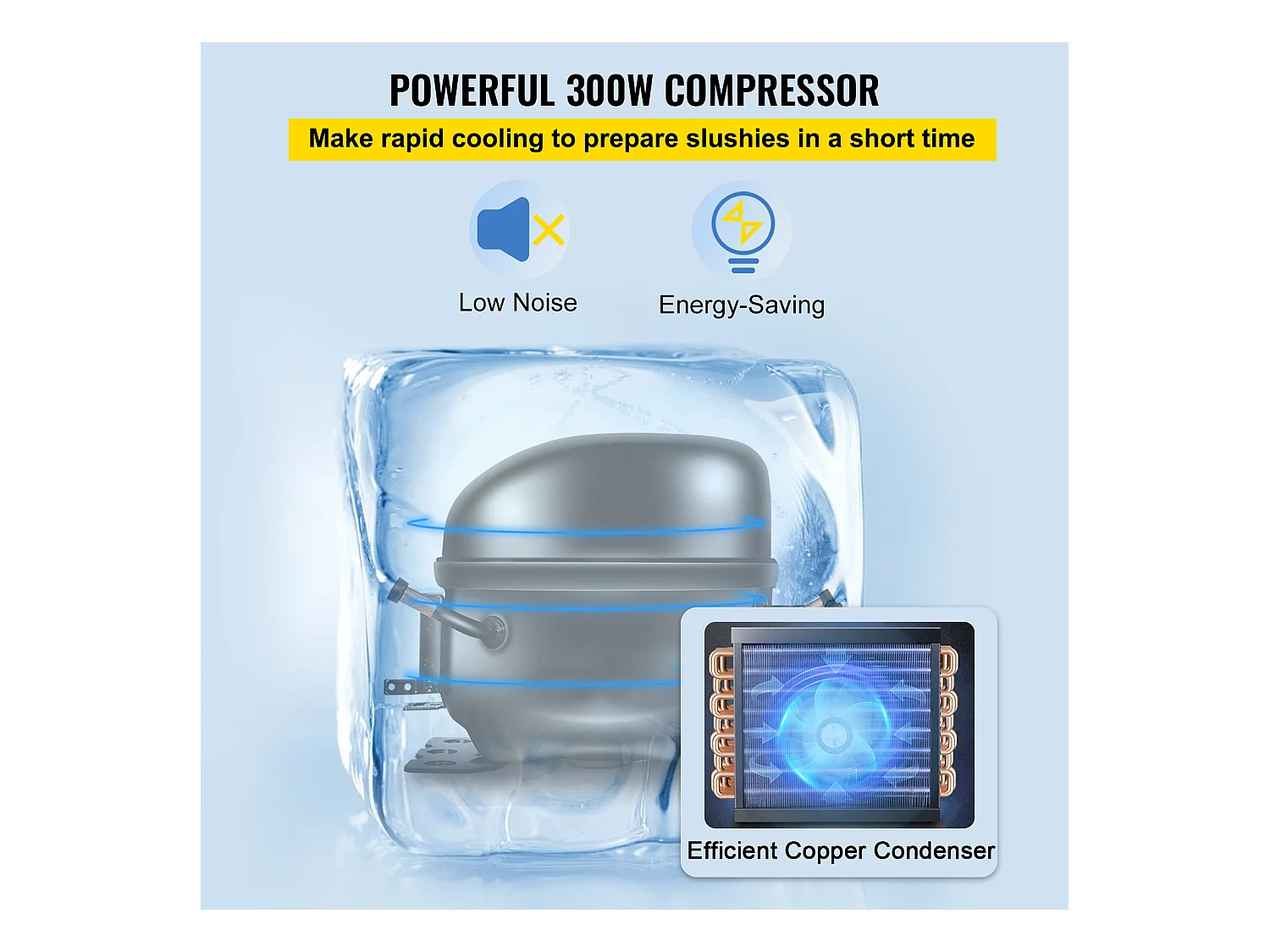 Machine à Granité SucceBuy Commerciale 6L, Machine à Boissons Glacées, pour Supermarchés, Cafés, Restaurants, Bars