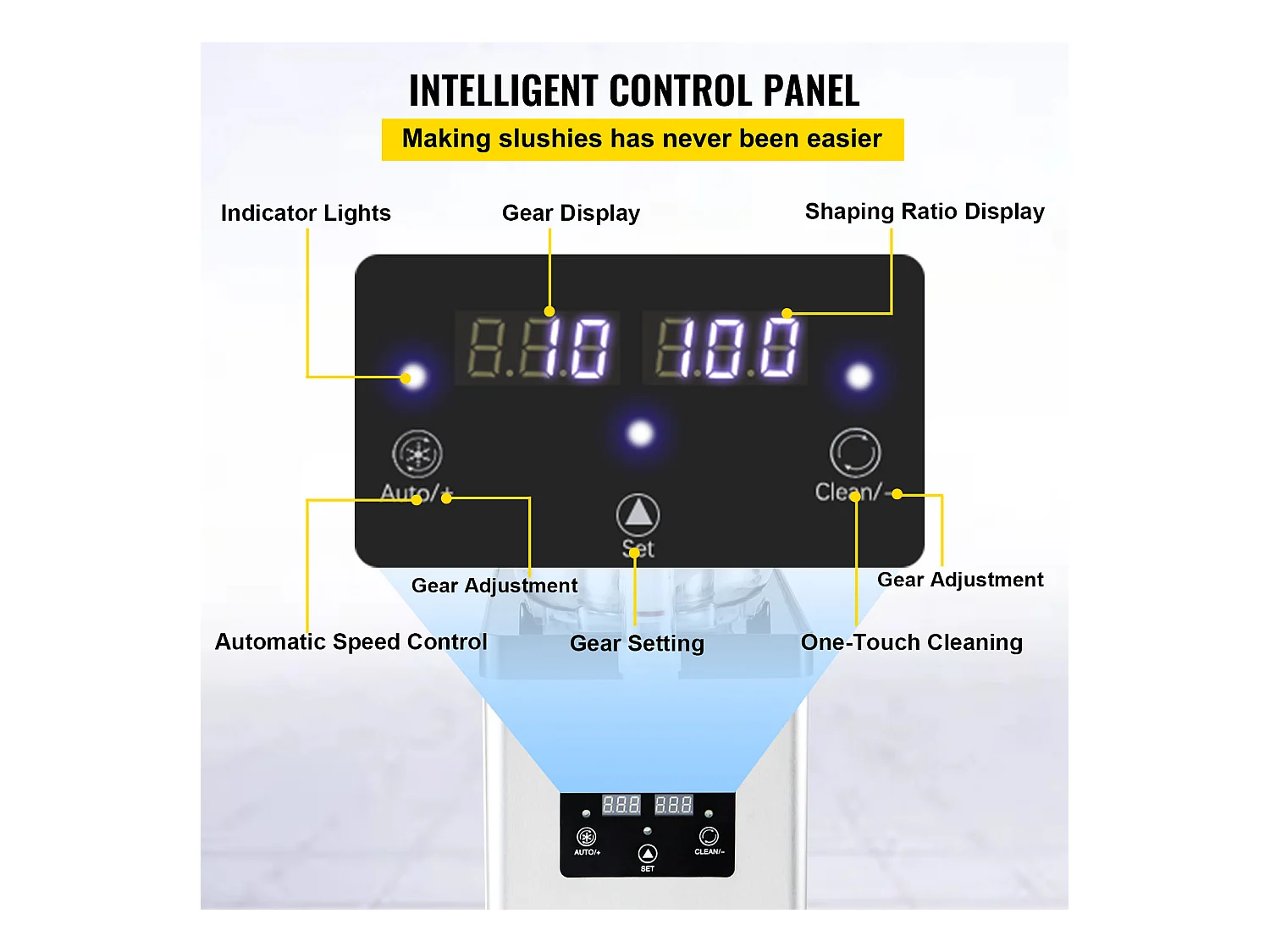 Machine à Granité SucceBuy Commerciale 6L, Machine à Boissons Glacées, pour Supermarchés, Cafés, Restaurants, Bars