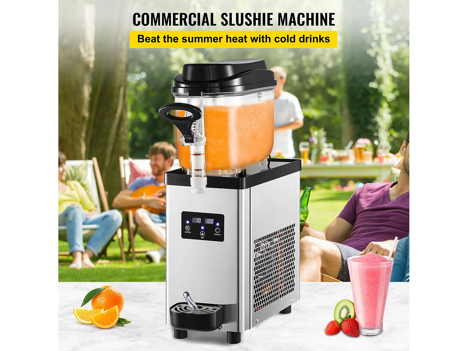 Machine à Granité SucceBuy Commerciale 6L, Machine à Boissons Glacées, pour Supermarchés, Cafés, Restaurants, Bars