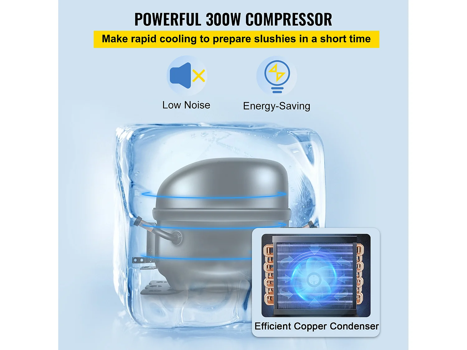 Machine à Granité SucceBuy Commerciale 6L, Machine à Boissons Glacées, pour Supermarchés, Cafés, Restaurants, Bars