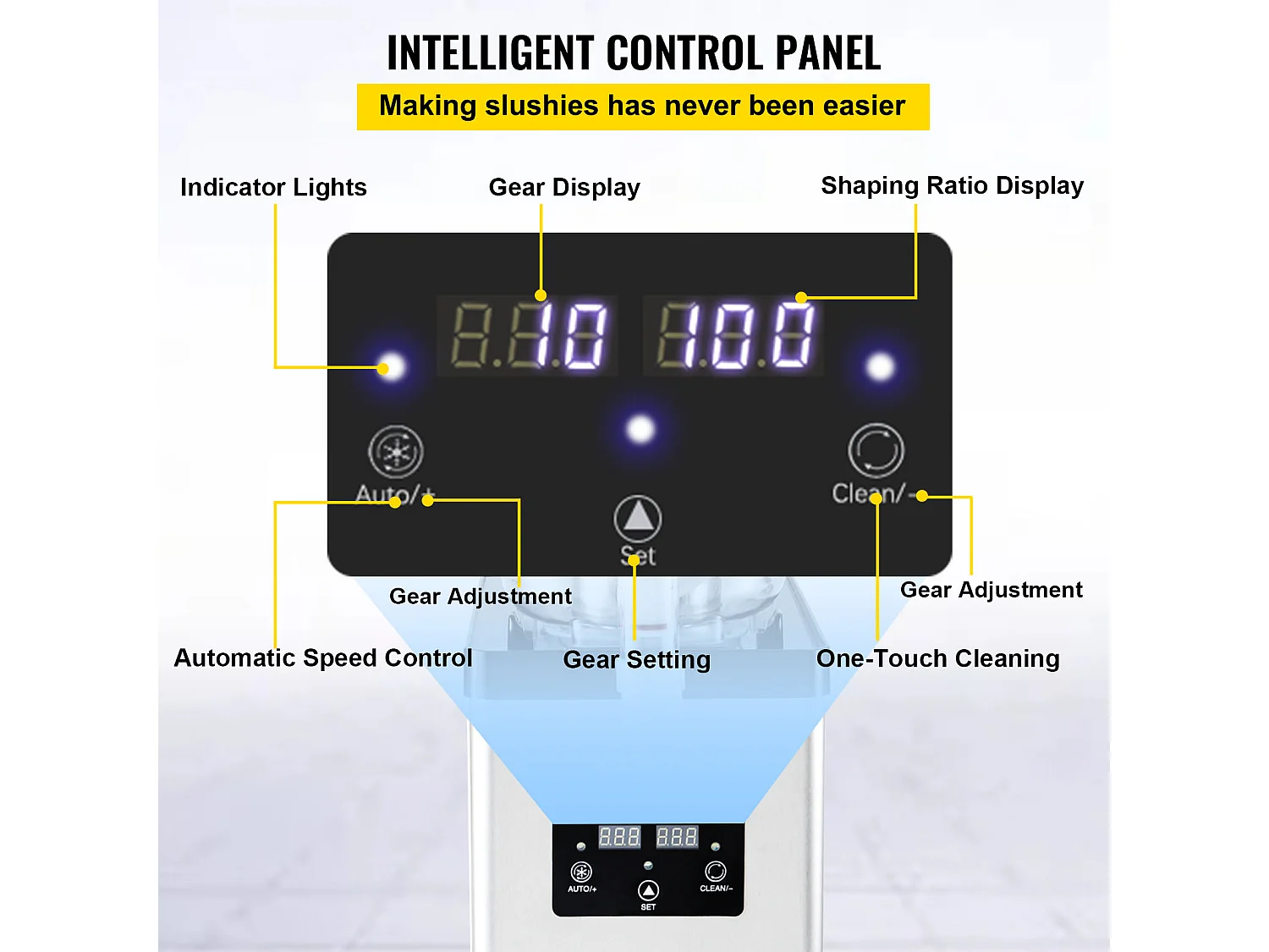 Machine à Granité SucceBuy Commerciale 6L, Machine à Boissons Glacées, pour Supermarchés, Cafés, Restaurants, Bars