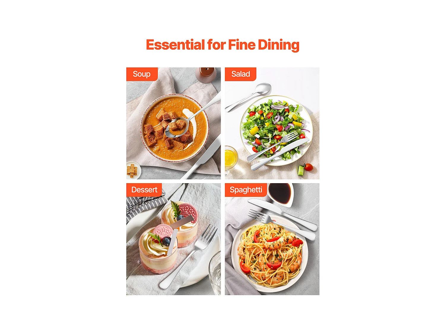 Ensemble de Couverts SucceBuy Ménagère 30 Pièces en Acier Inoxydable, Couverts pour 6 Personnes, Ustensiles de Cuisine.