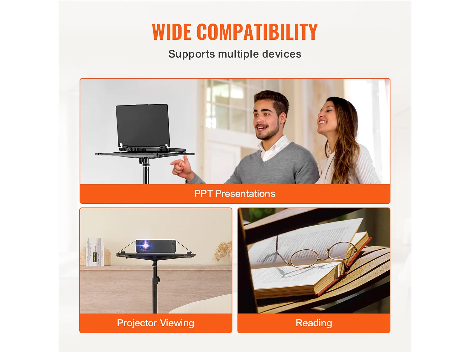 Projectorstandaard, SucceBuy Projectorstandaard, Vloerstandaard, Verstelbare Hoogte 77-161 cm