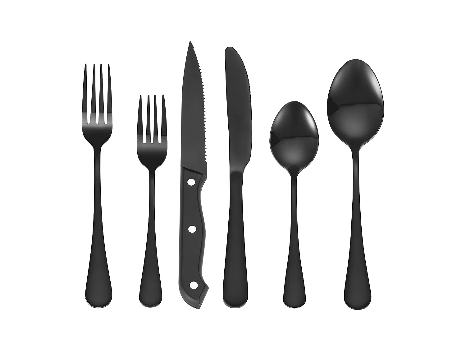 Besteckset SucceBuy 48-teiliges Besteckset aus Lebensmittelechtem Edelstahl, Hochglanzoberfläche, Spülmaschinenfest, Inklusive Steakmesser, Gabeln und Löffel