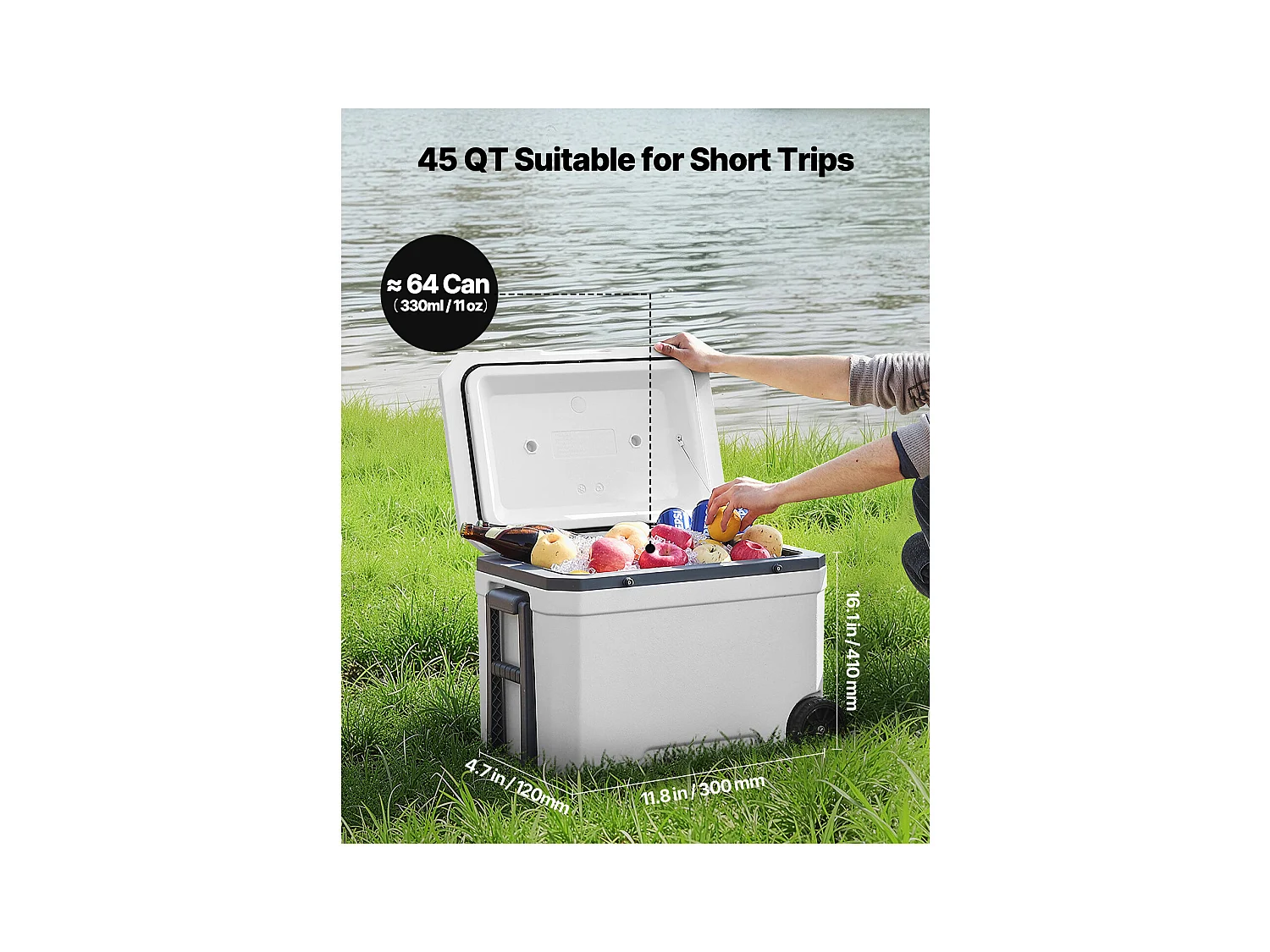 Glacière SucceBuy Glacière Portable 42,5 L avec Roulettes, Conception Isolée pour la Rétention de la Glace, Idéale pour les Pique-Niques