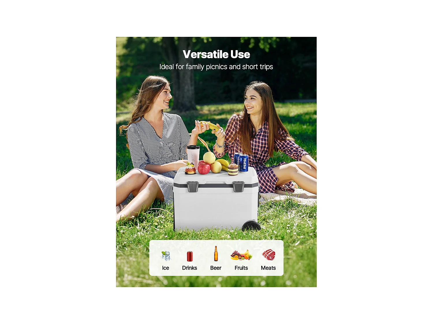 Glacière SucceBuy Glacière Portable 42,5 L avec Roulettes, Conception Isolée pour la Rétention de la Glace, Idéale pour les Pique-Niques