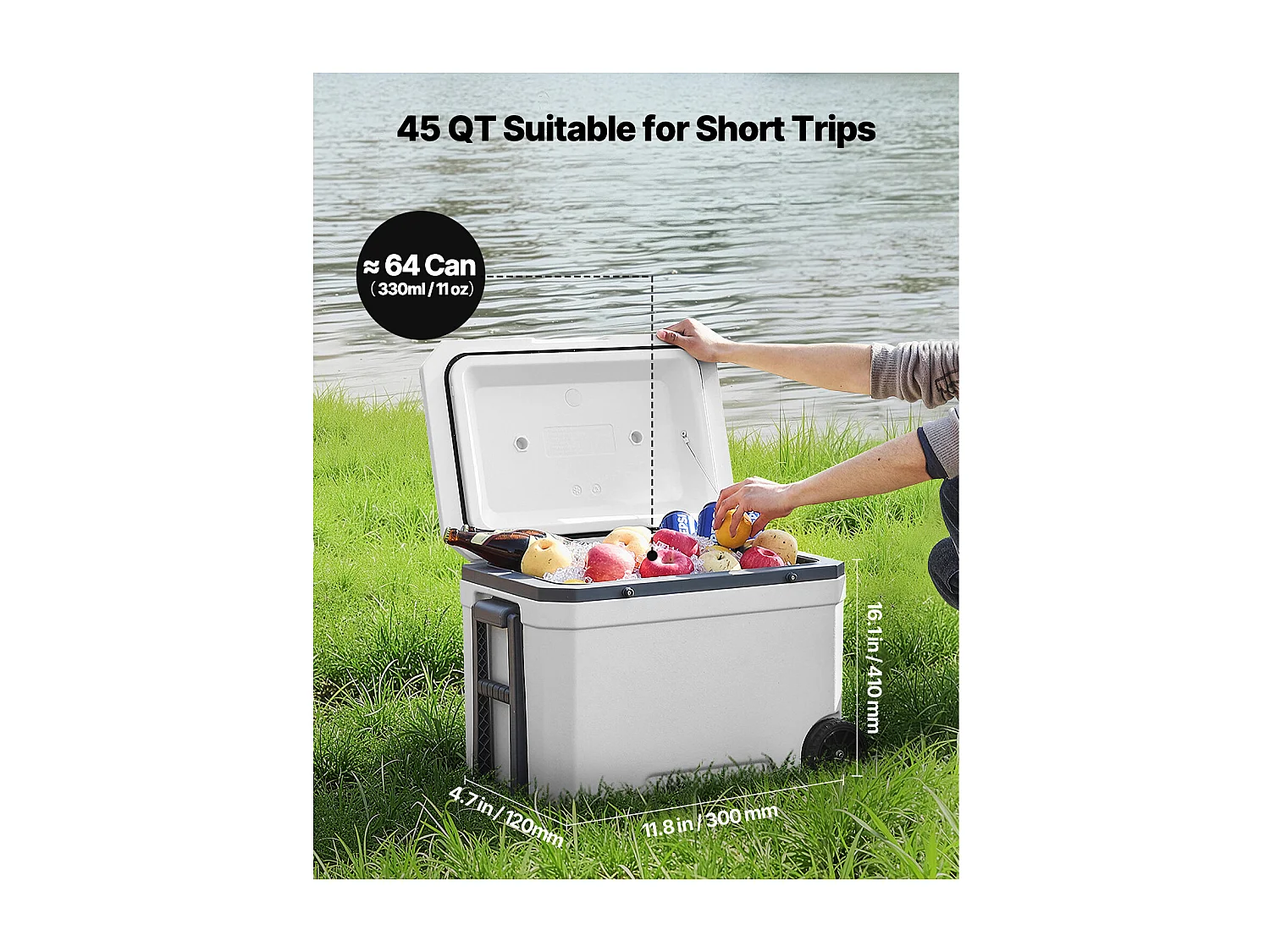 Glacière SucceBuy Glacière Portable 42,5 L avec Roulettes, Conception Isolée pour la Rétention de la Glace, Idéale pour les Pique-Niques