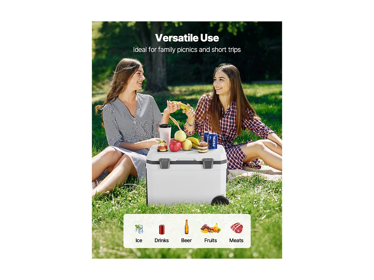 Glacière SucceBuy Glacière Portable 42,5 L avec Roulettes, Conception Isolée pour la Rétention de la Glace, Idéale pour les Pique-Niques