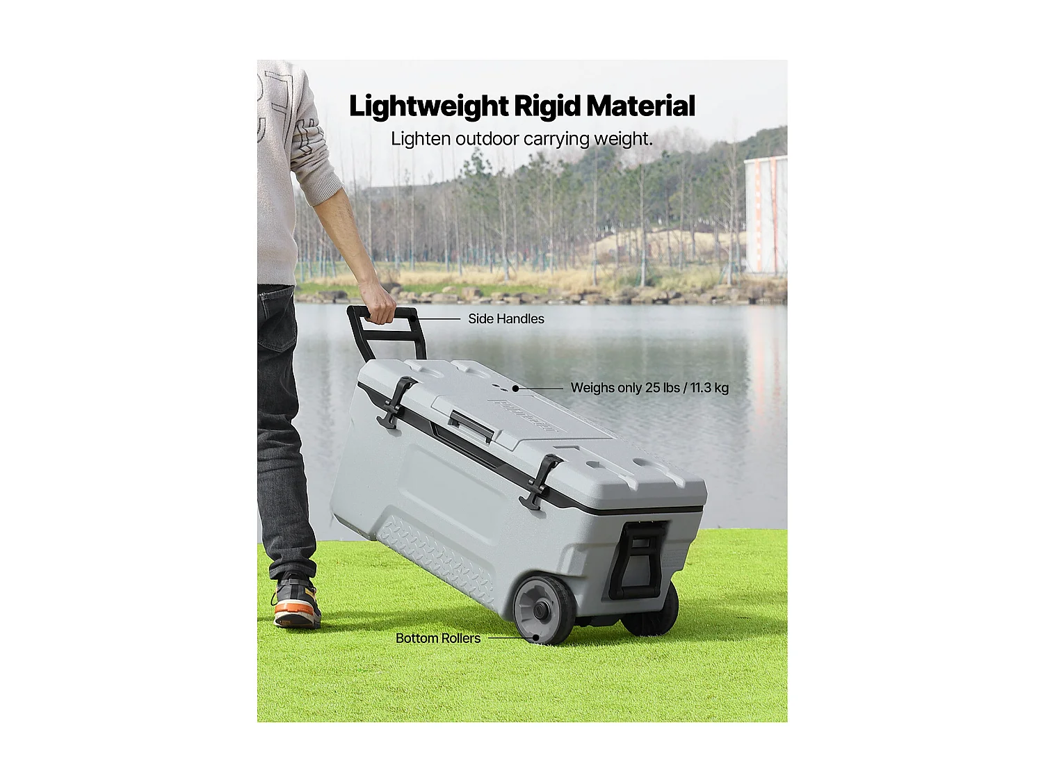 Enfriador SucceBuy Nevera Portátil con Aislamiento Rígido de 70 Litros, con Ruedas, Bolsa Térmica para Almacenar Hielo, Asas Resistentes