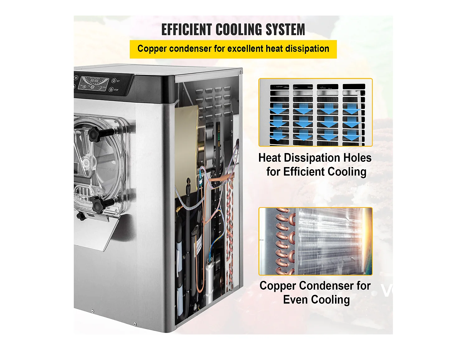 Machine à Crème Glacée SucceBuy dure Commerciale, 16-20L Britanniques/Heure, Acier Inoxydable