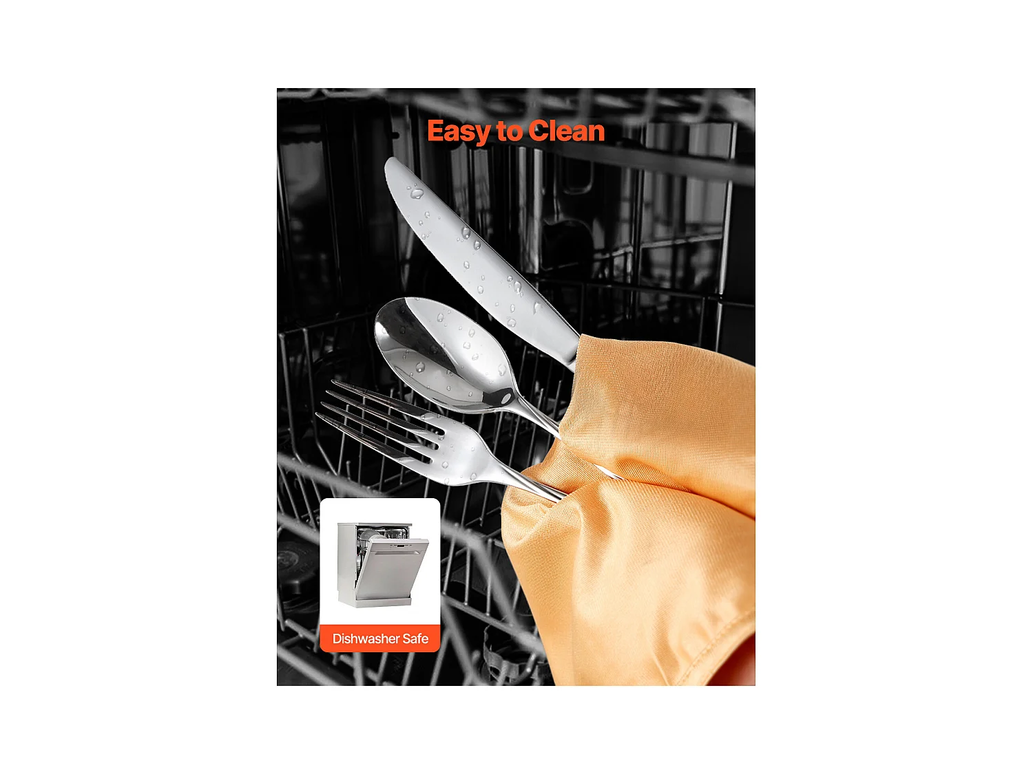 Ensemble de Couverts SucceBuy Ménagère 45 Pièces en Acier Inoxydable, Couverts pour 8 Personnes, Ustensiles de Cuisine.