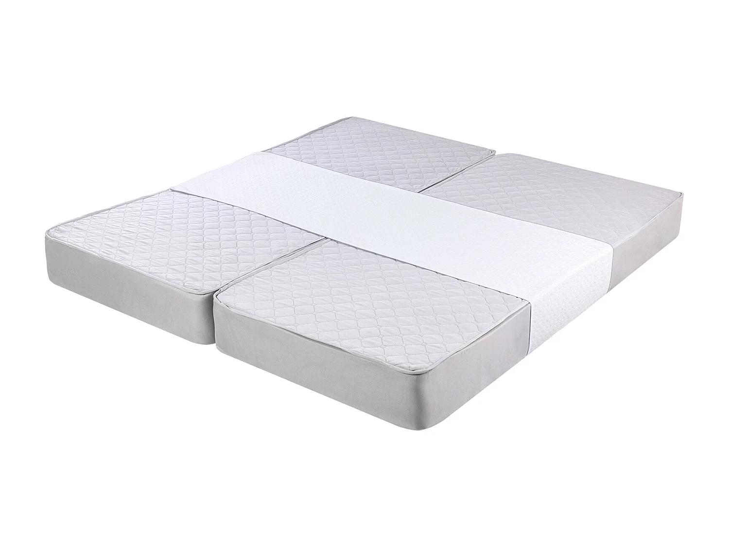 Bettbrücke 254 x 61 cm SucceBuy, Verbinder-Set für King-Size-Bett mit Starker Metallschlaufe, Formgedächtnisschaum 25D