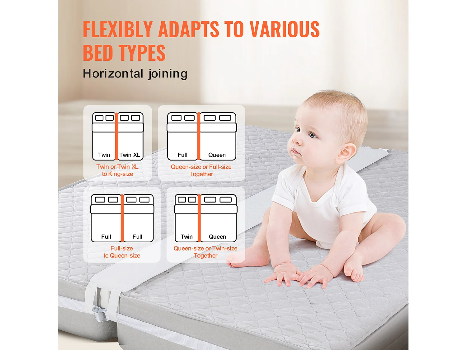 Bedbrug 190,5 x 20,32 cm SucceBuy, met Sterke Metaalring en Opbergzak, Vormgeheugenschuim 25D