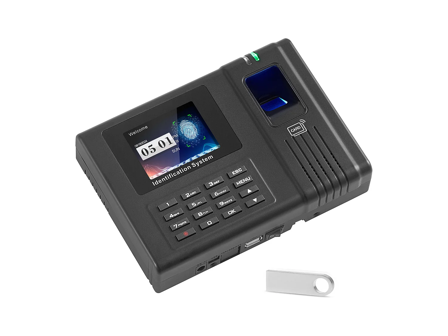 Horloge Biométrique SucceBuy, avec 100 000 Enregistrements et RFID pour Les Employés, pour Petites Entreprises, 5 Cartes RFID, Sans Frais Mensuels