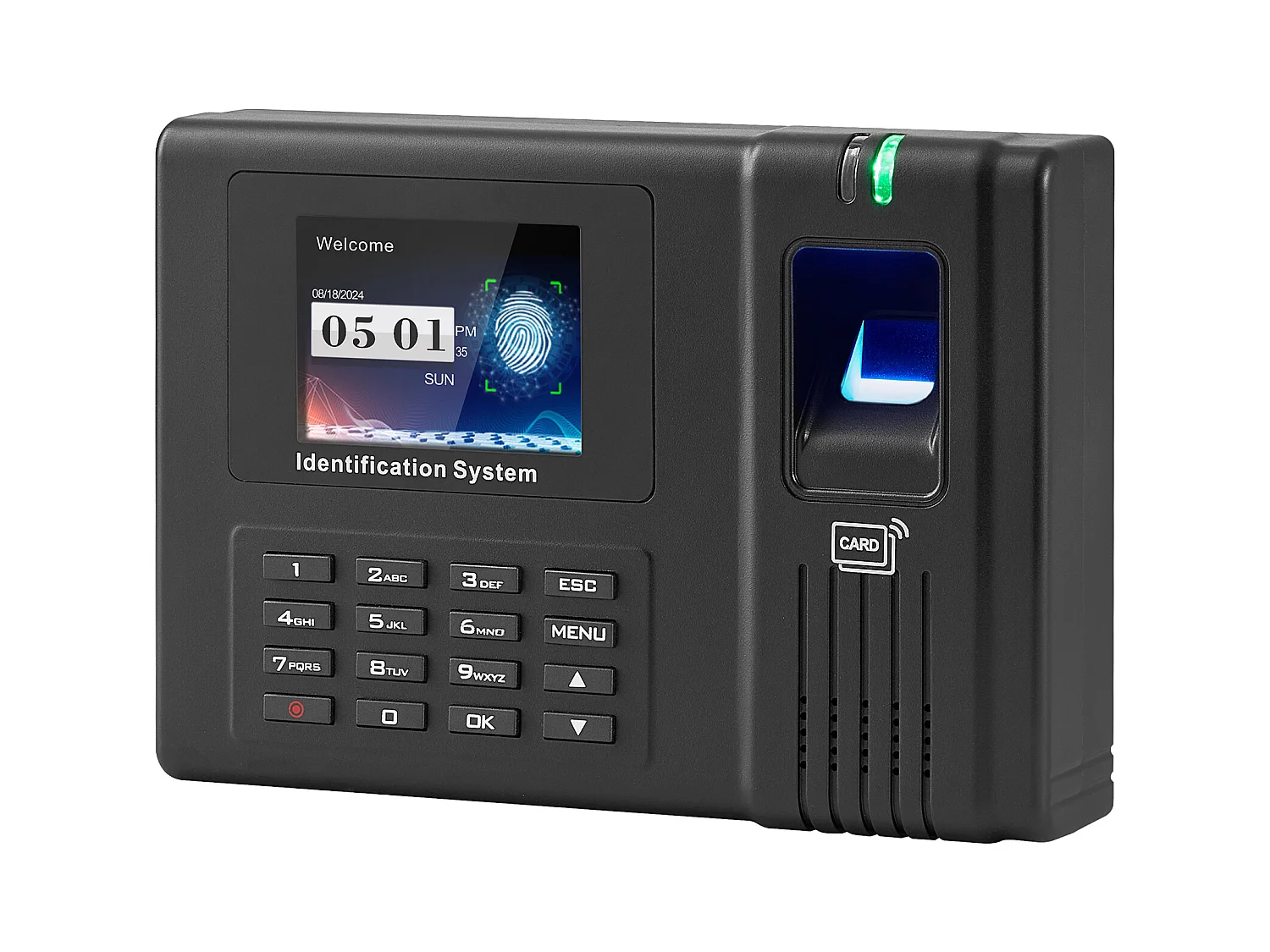 Horloge Biométrique SucceBuy, avec 100 000 Enregistrements et RFID pour Les Employés, pour Petites Entreprises, 5 Cartes RFID, Sans Frais Mensuels