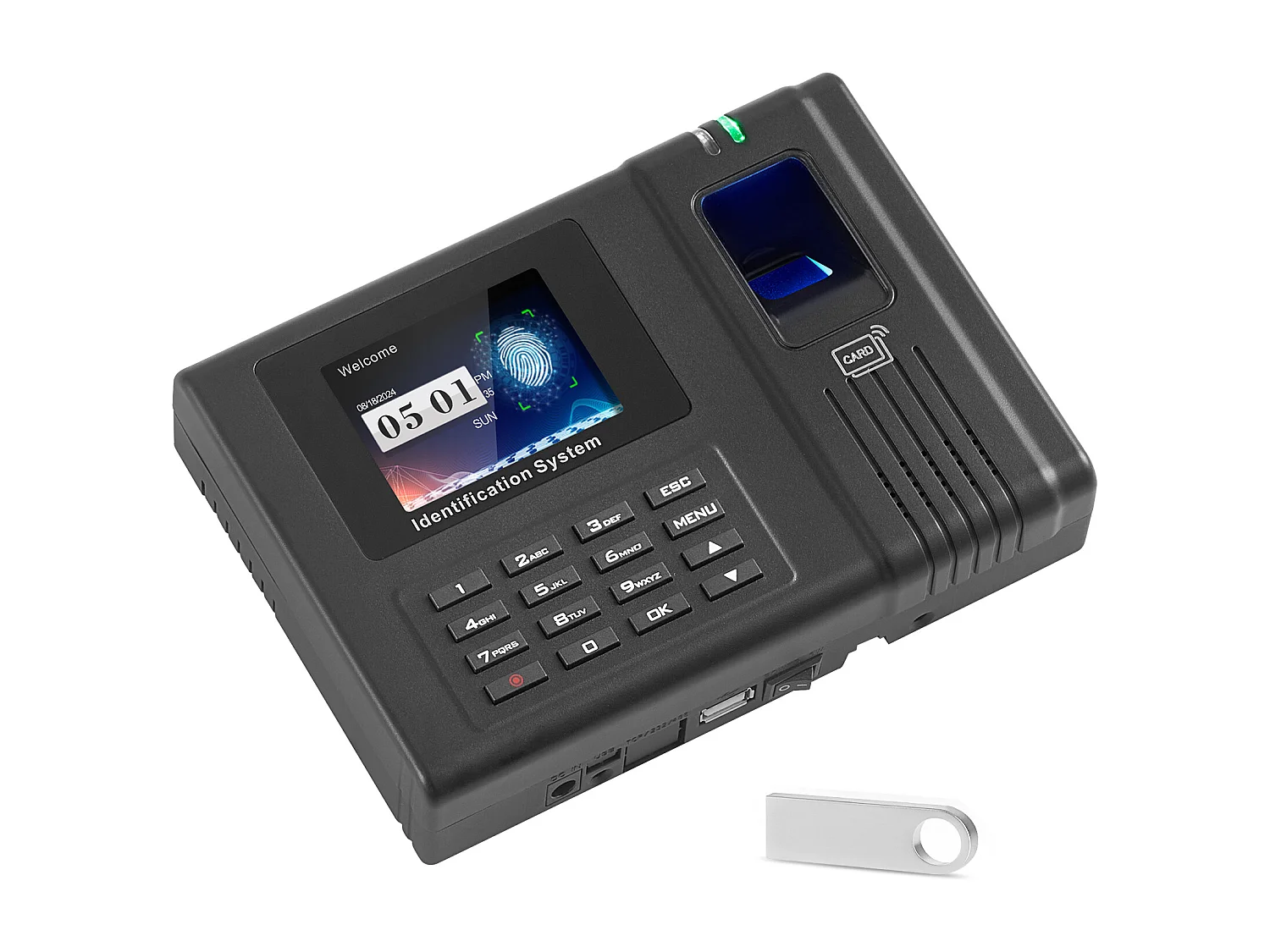 Horloge Biométrique SucceBuy, avec 100 000 Enregistrements et RFID pour Les Employés, pour Petites Entreprises, 5 Cartes RFID, Sans Frais Mensuels