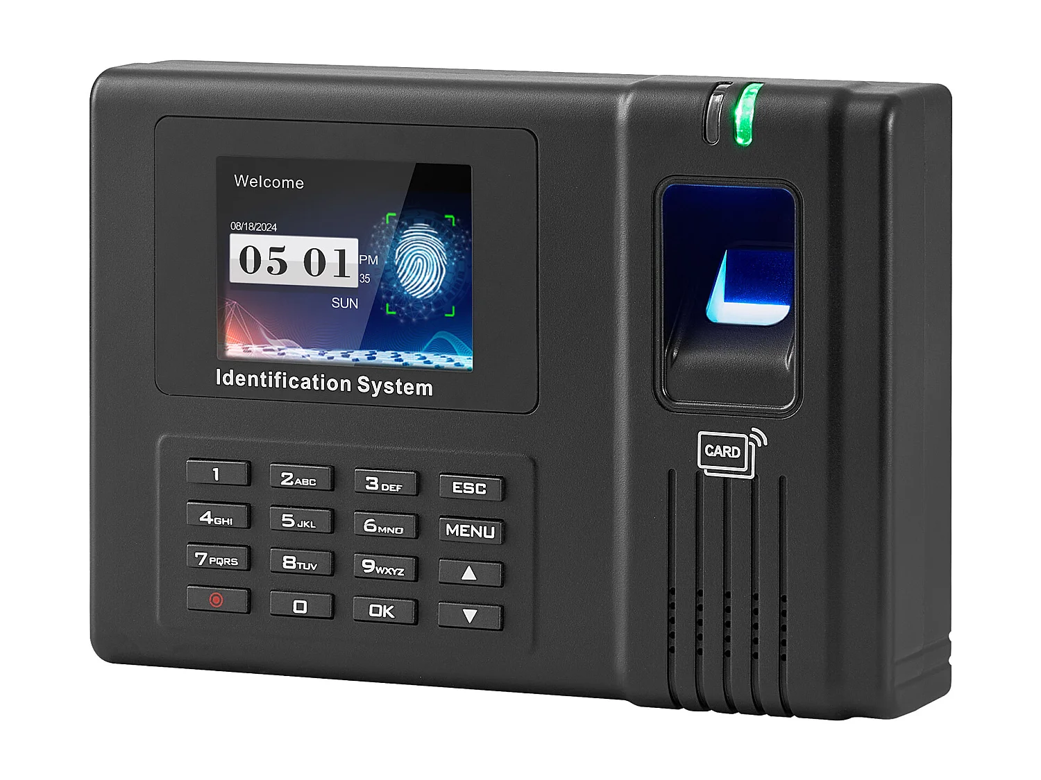 Horloge Biométrique SucceBuy, avec 100 000 Enregistrements et RFID pour Les Employés, pour Petites Entreprises, 5 Cartes RFID, Sans Frais Mensuels