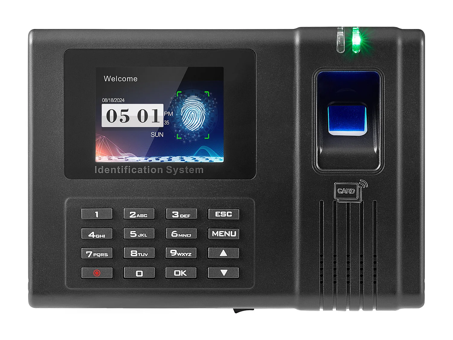 Horloge Biométrique SucceBuy, avec 100 000 Enregistrements et RFID pour Les Employés, pour Petites Entreprises, 5 Cartes RFID, Sans Frais Mensuels