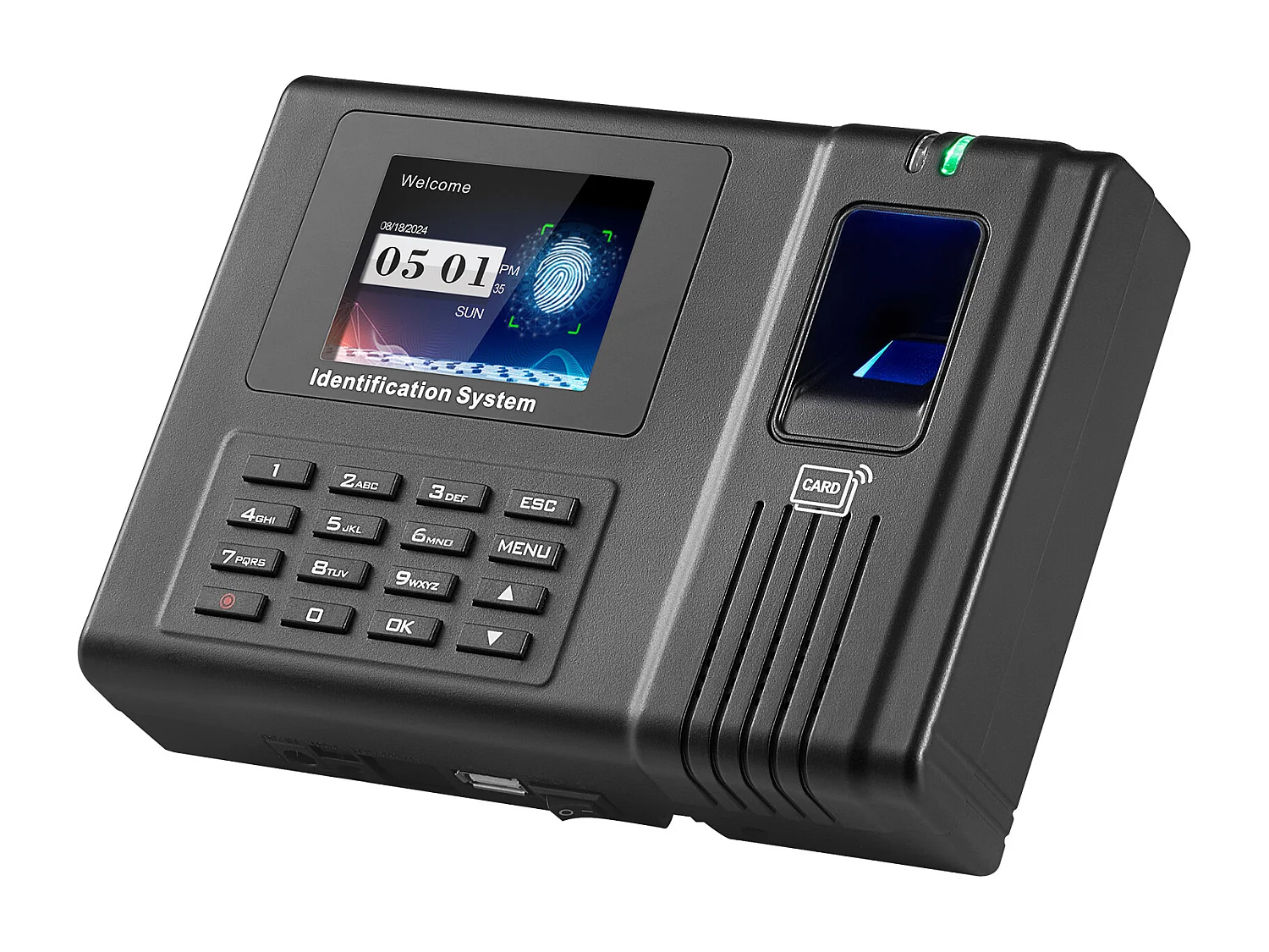 Horloge Biométrique SucceBuy, avec 100 000 Enregistrements et RFID pour Les Employés, pour Petites Entreprises, 5 Cartes RFID, Sans Frais Mensuels