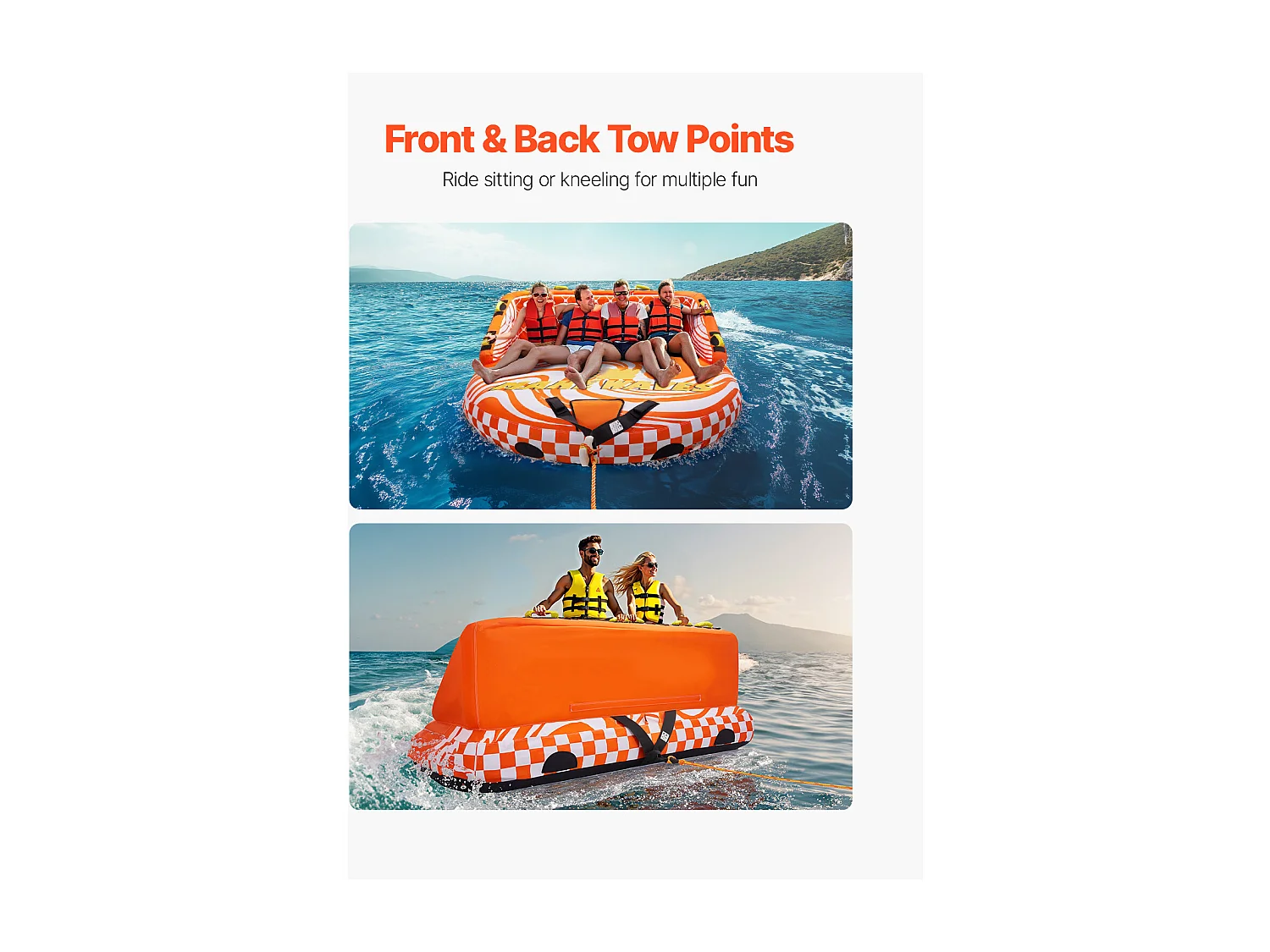 Bouée Tractée, SucceBuy Tube Tractable pour la Navigation de Plaisance, Tube Tractable Gonflable pour Sports Nautiques pour 1 à 4 Passagers