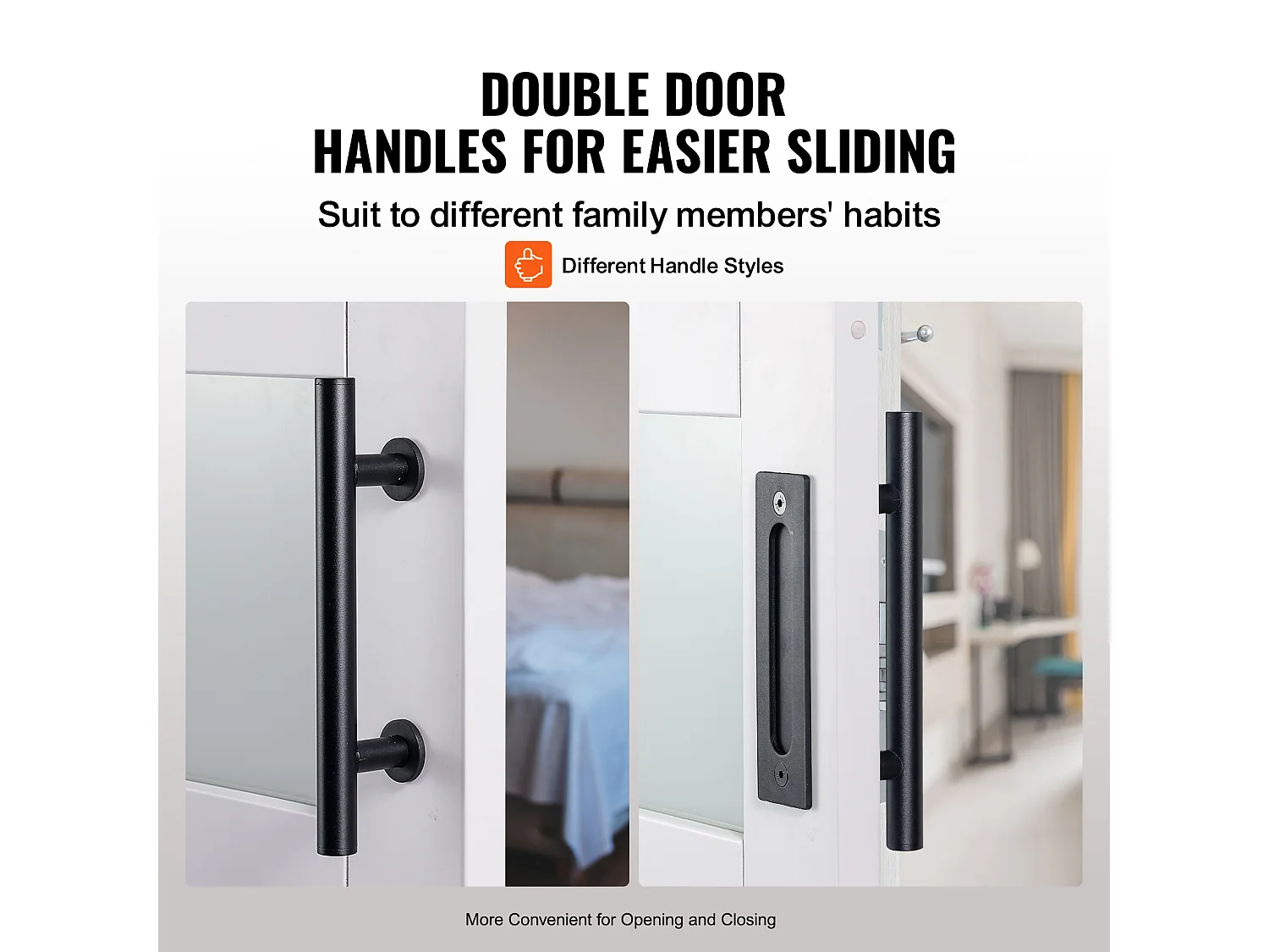 Kit de Puerta Corredera Tipo Granero SucceBuy, 91 x 213 cm, Madera y Vidrio Esmerilado, Abeto, Guía de Suelo 8 en 1