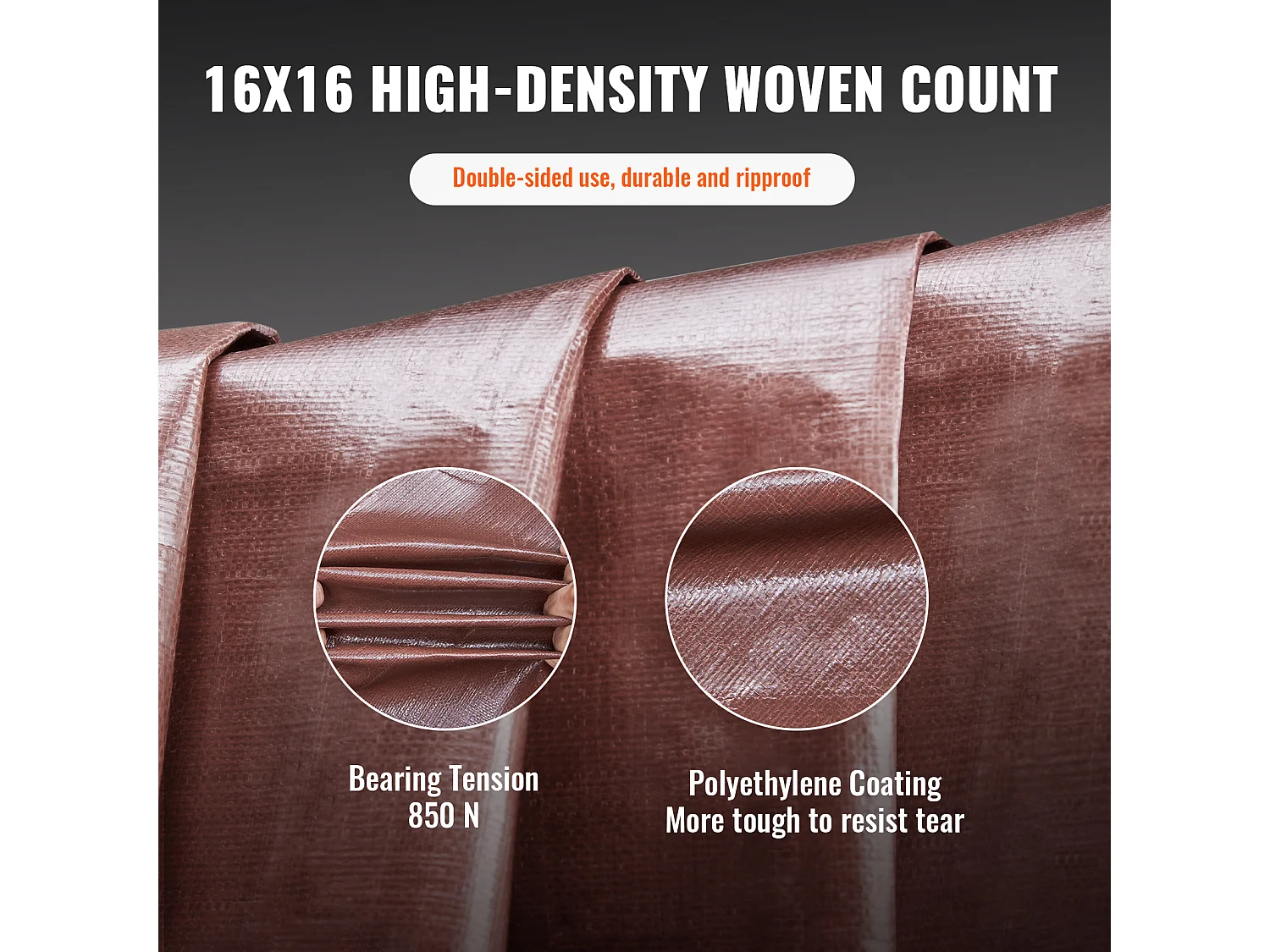 Wasserdichter Plane SucceBuy , 610 x 1219 cm, 0,04 cm Polyethylen, zerreif- und UV-beständig