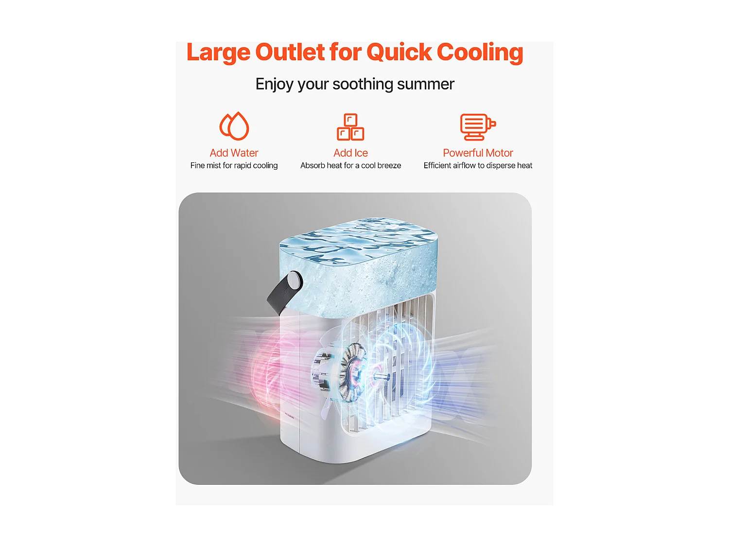 Refroidisseur d’Air Portable, SucceBuy Climatiseur Portable 4 en 1 Avec Réservoir d’Eau de 700 mL