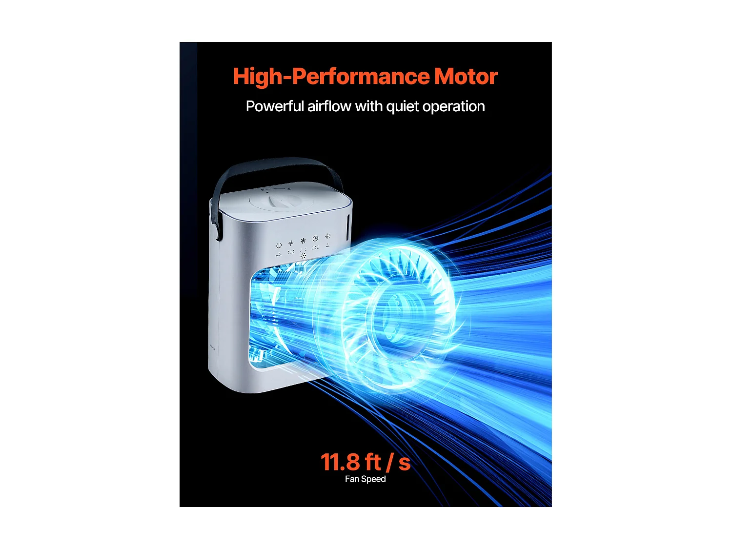 Refroidisseur d’Air Portable, SucceBuy Climatiseur Portable 4 en 1 Avec Réservoir d’Eau de 700 mL