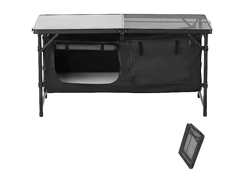 SucceBuy Table de Cuisine de Camping, Cuisine de Camping, Station de Cuisson Portable Pliable avec Rangement