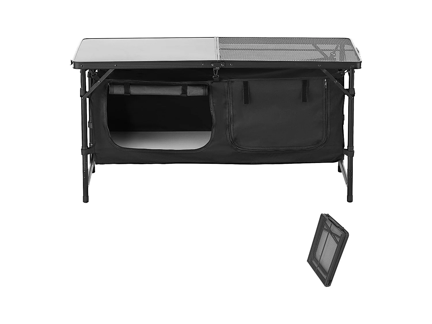 SucceBuy Table de Cuisine de Camping, Cuisine de Camping, Station de Cuisson Portable Pliable avec Rangement