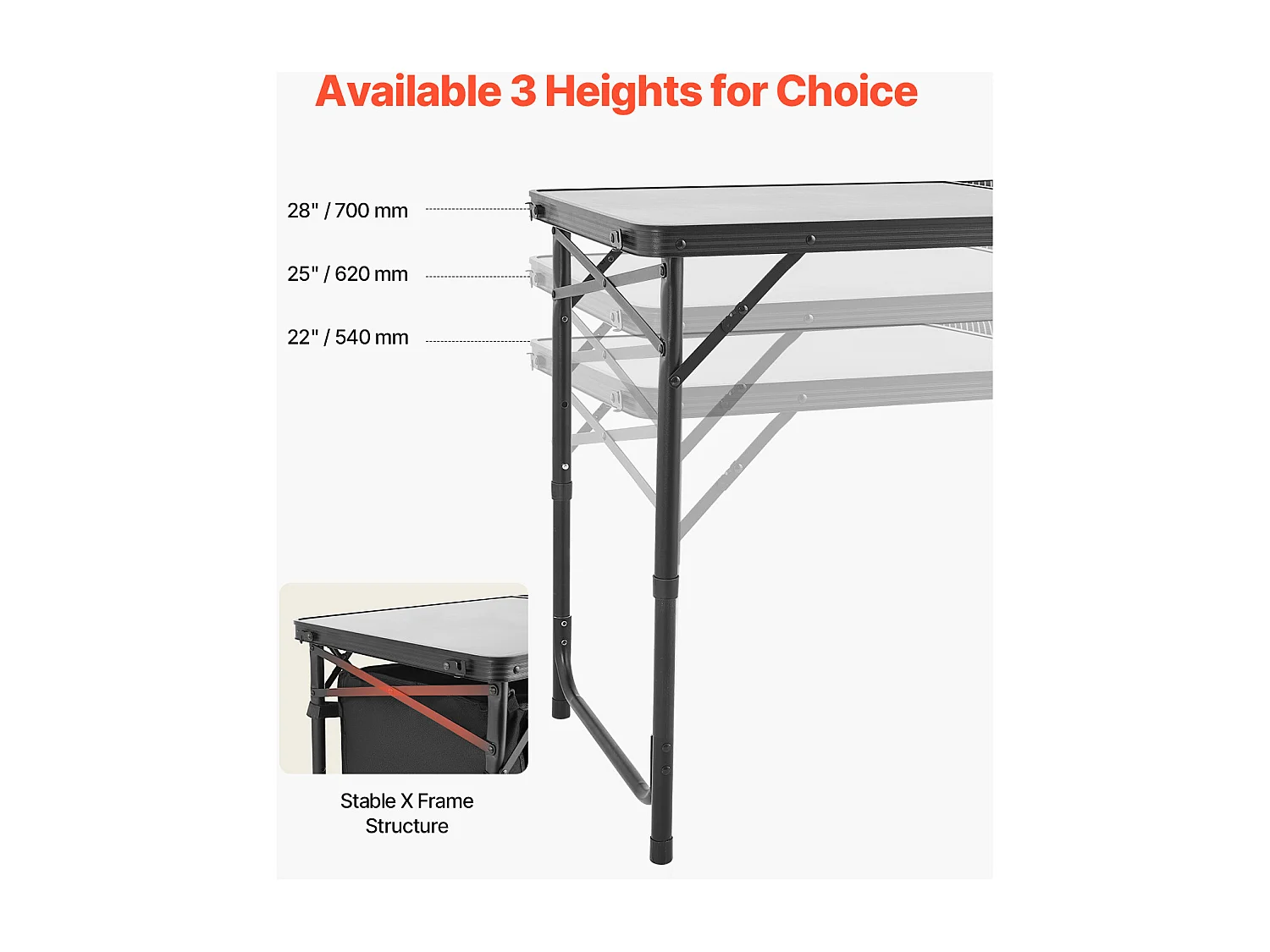 SucceBuy Table de Cuisine de Camping, Cuisine de Camping, Station de Cuisson Portable Pliable avec Rangement