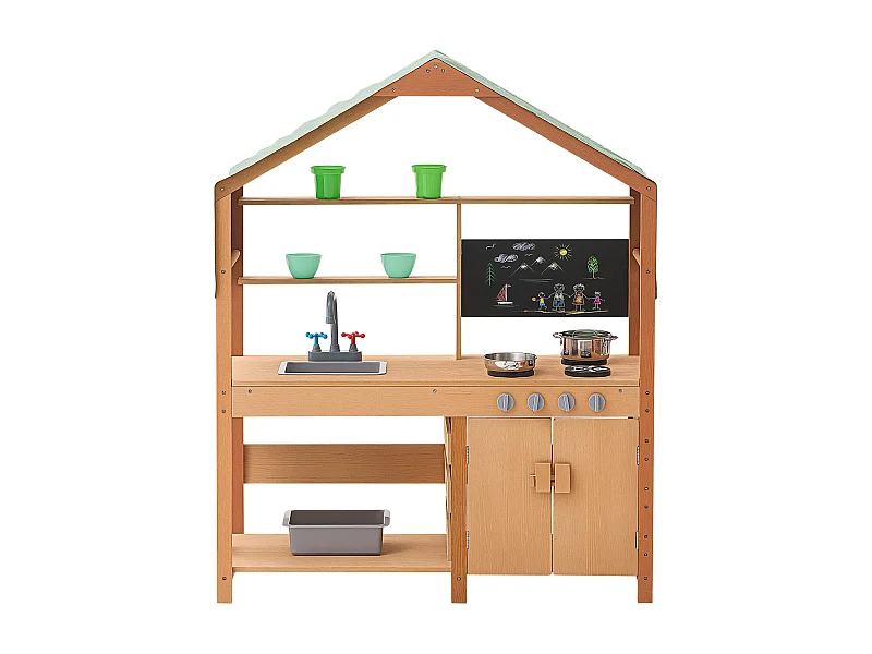 Cuisine pour Enfants, SucceBuy Cuisine en Bois, Jeu d'Extérieur pour Enfants, Cuisine de Jeu d'Imitation