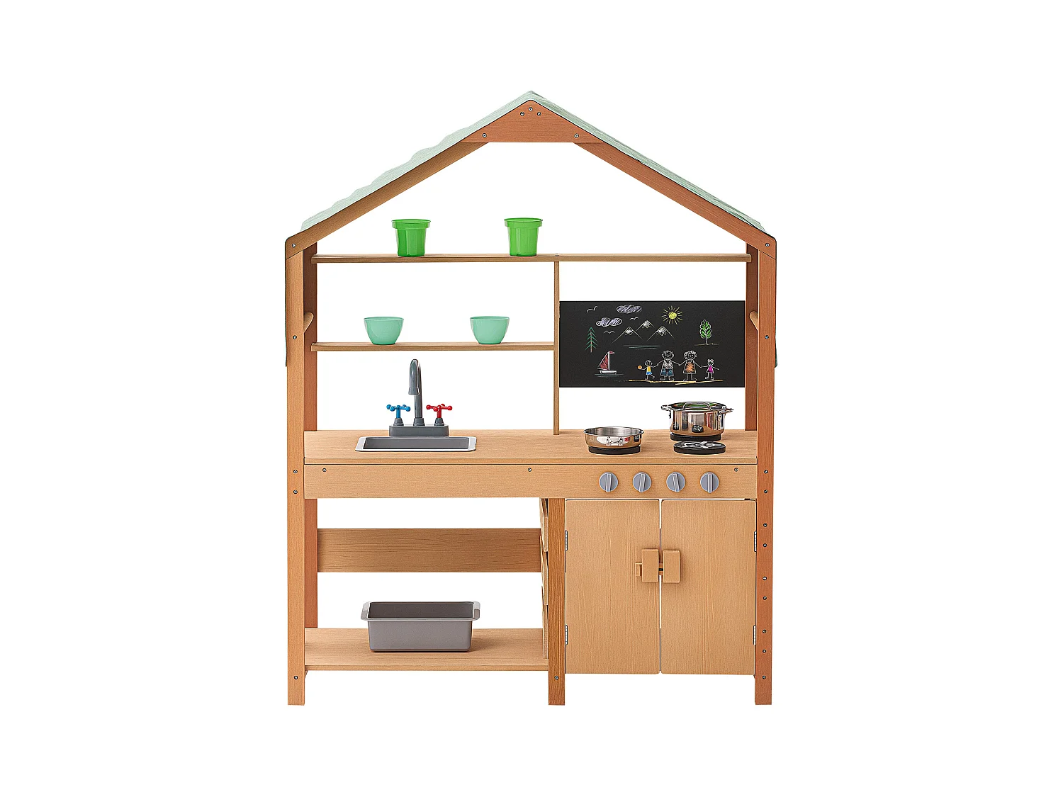 Cuisine pour Enfants, SucceBuy Cuisine en Bois, Jeu d'Extérieur pour Enfants, Cuisine de Jeu d'Imitation