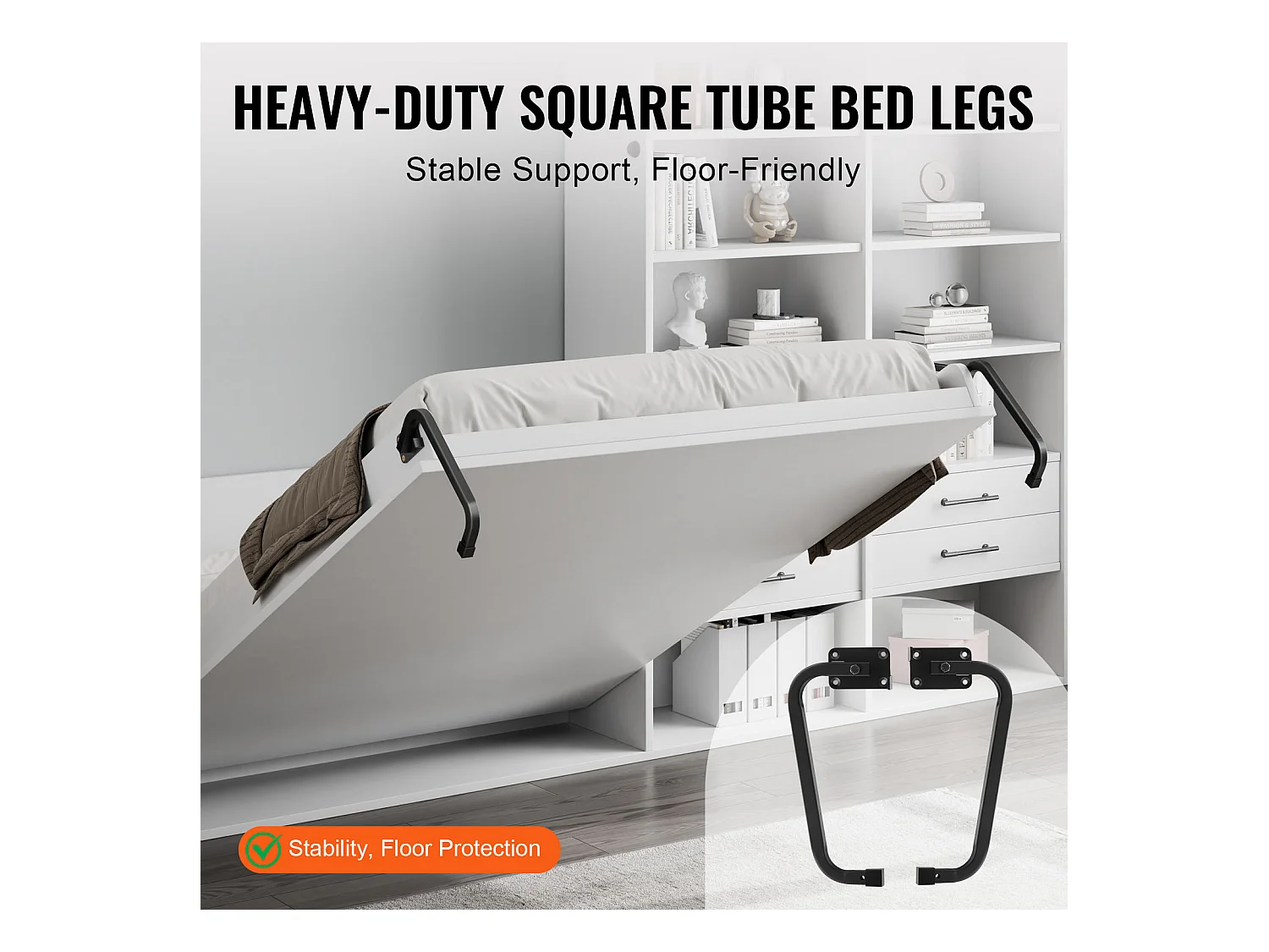 Kit de Lit Escamotable SucceBuy, Queen Size, Matériel de Lit Mural Vertical à Monter Soi-Même, Pliable