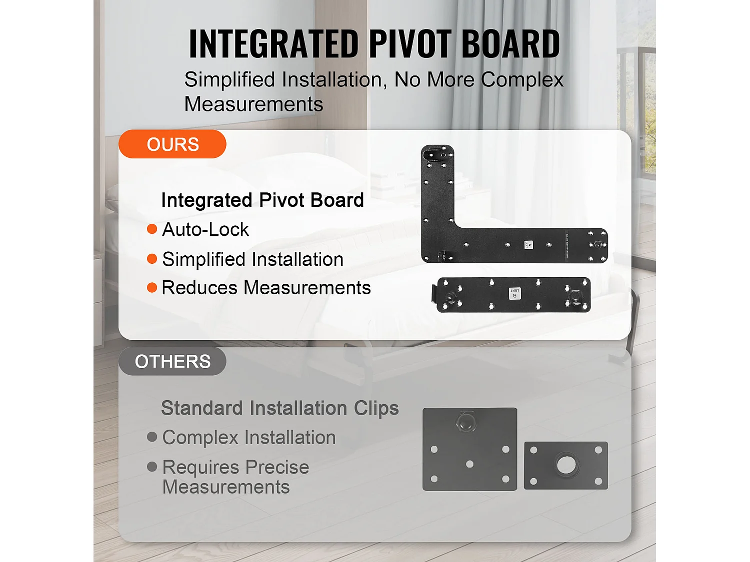 Kit de Lit Escamotable SucceBuy, Queen Size, Matériel de Lit Mural Vertical à Monter Soi-Même, Pliable